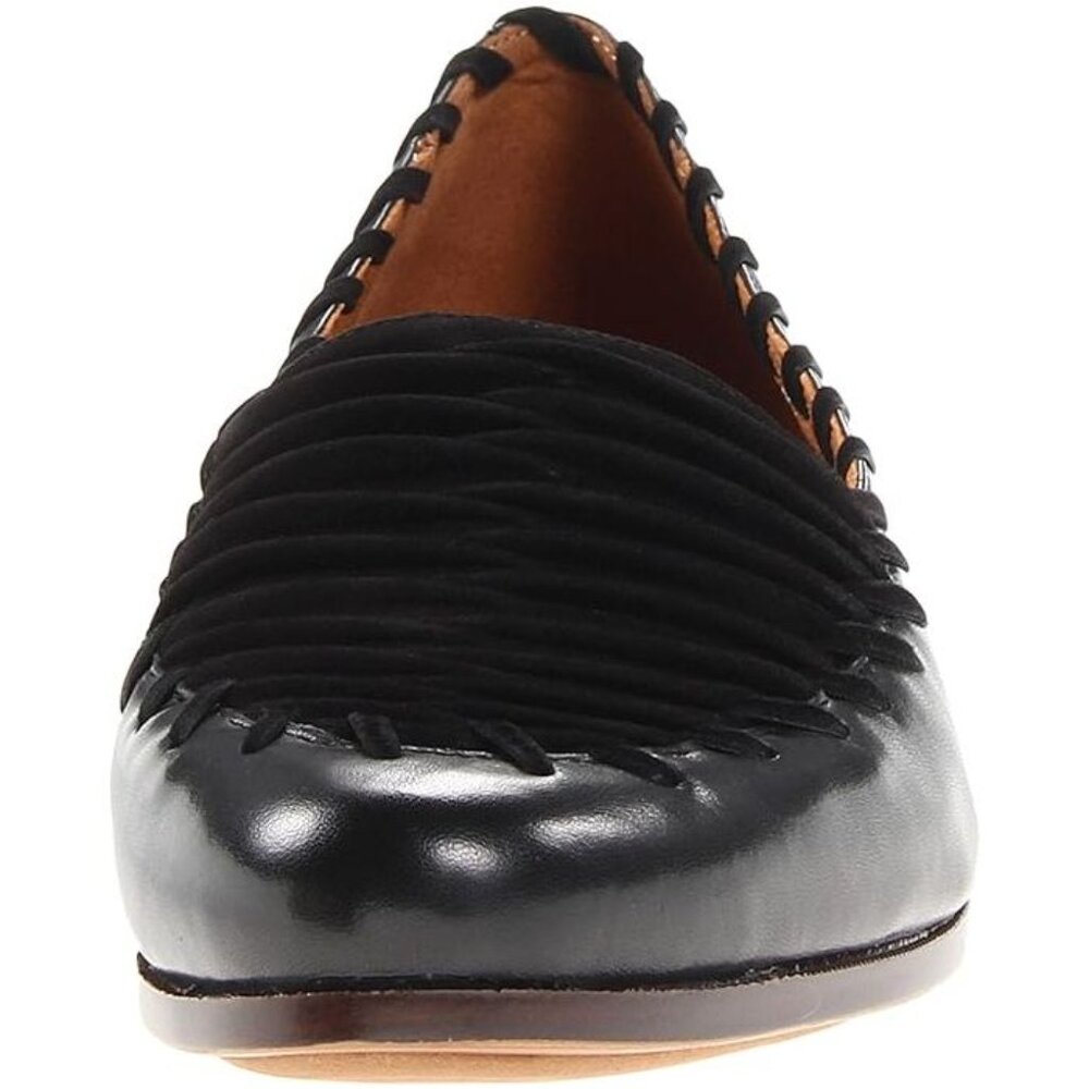 NEW Earthies Women Fontana Black Gathered Slip On Pointed Loafer Dress Shoes - Picture 4 of 7